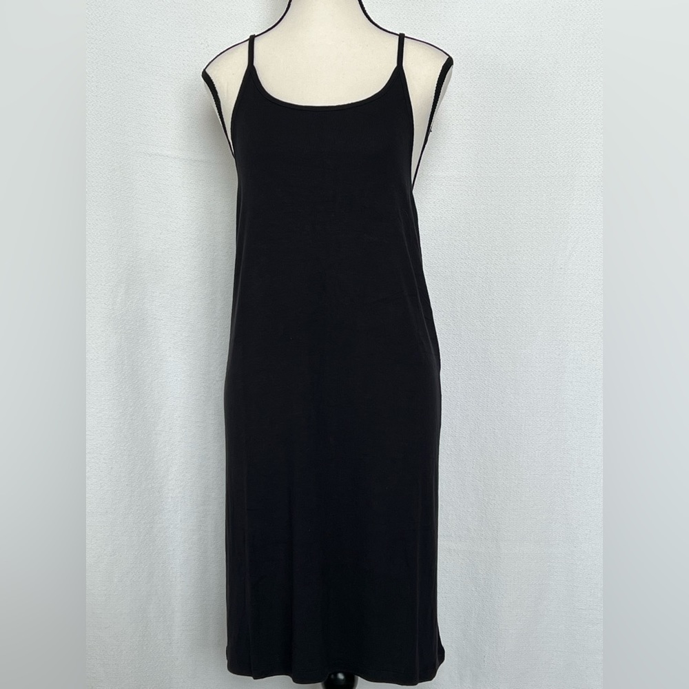 NWT Athleta Black Well Rested Ribbed Sleep Dress Large - Picture 4 of 5
